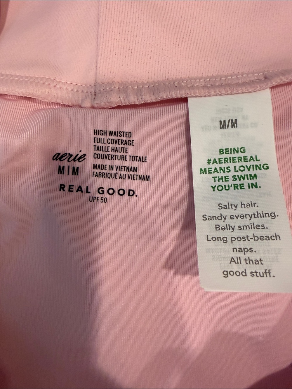 Aerie Crossover High Waisted Bikini Bottom Pink NWT Medium M - Picture 5 of 8